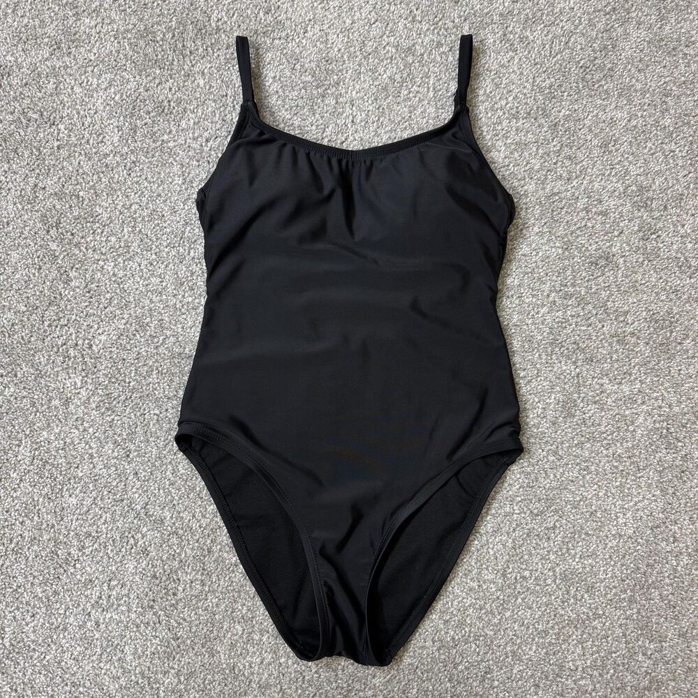 Hurley Swimsuit Womens XS Black One Piece Strappy Back Adjustable Strap Logo